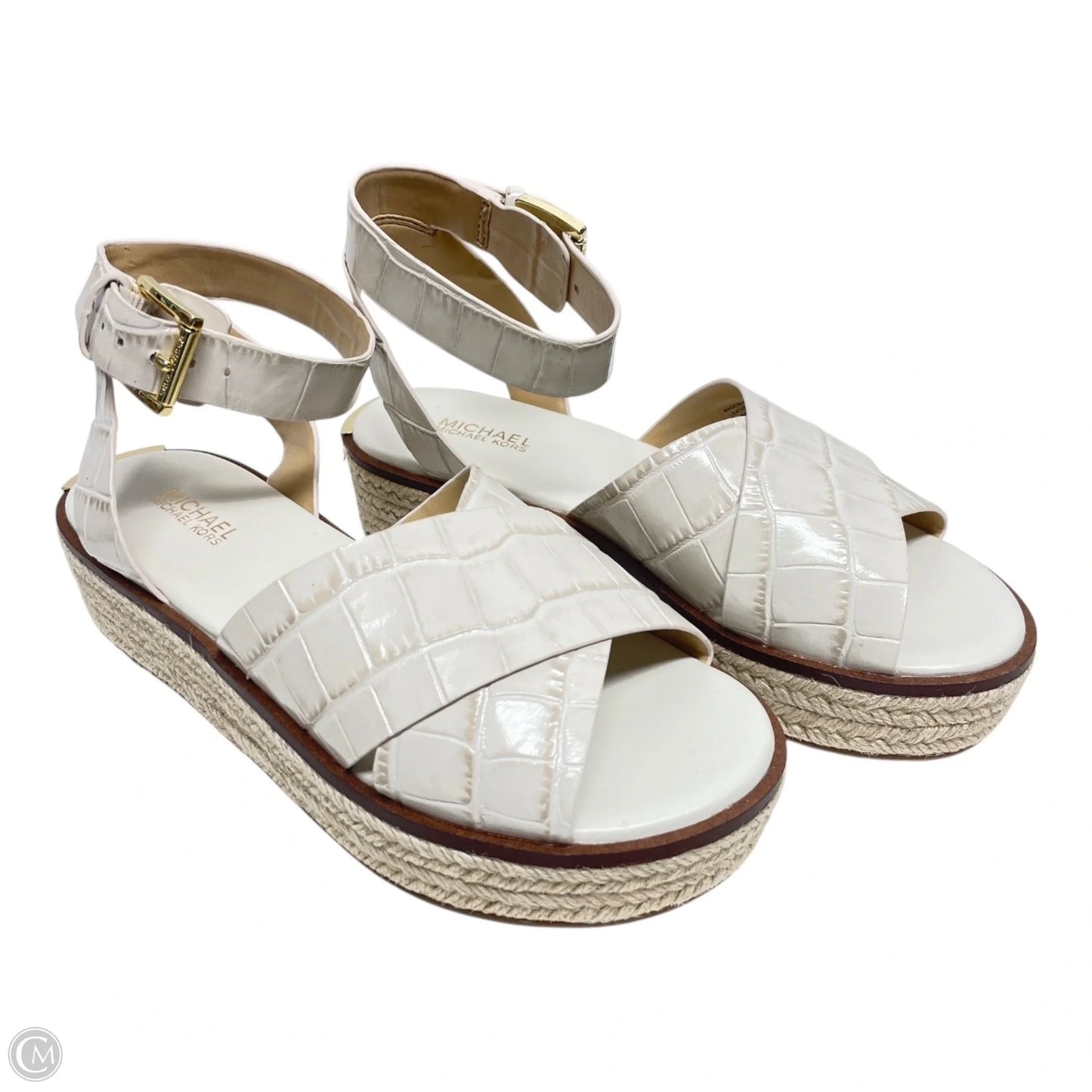 Sandals Flats By Michael By Michael Kors In Cream, Size: 5