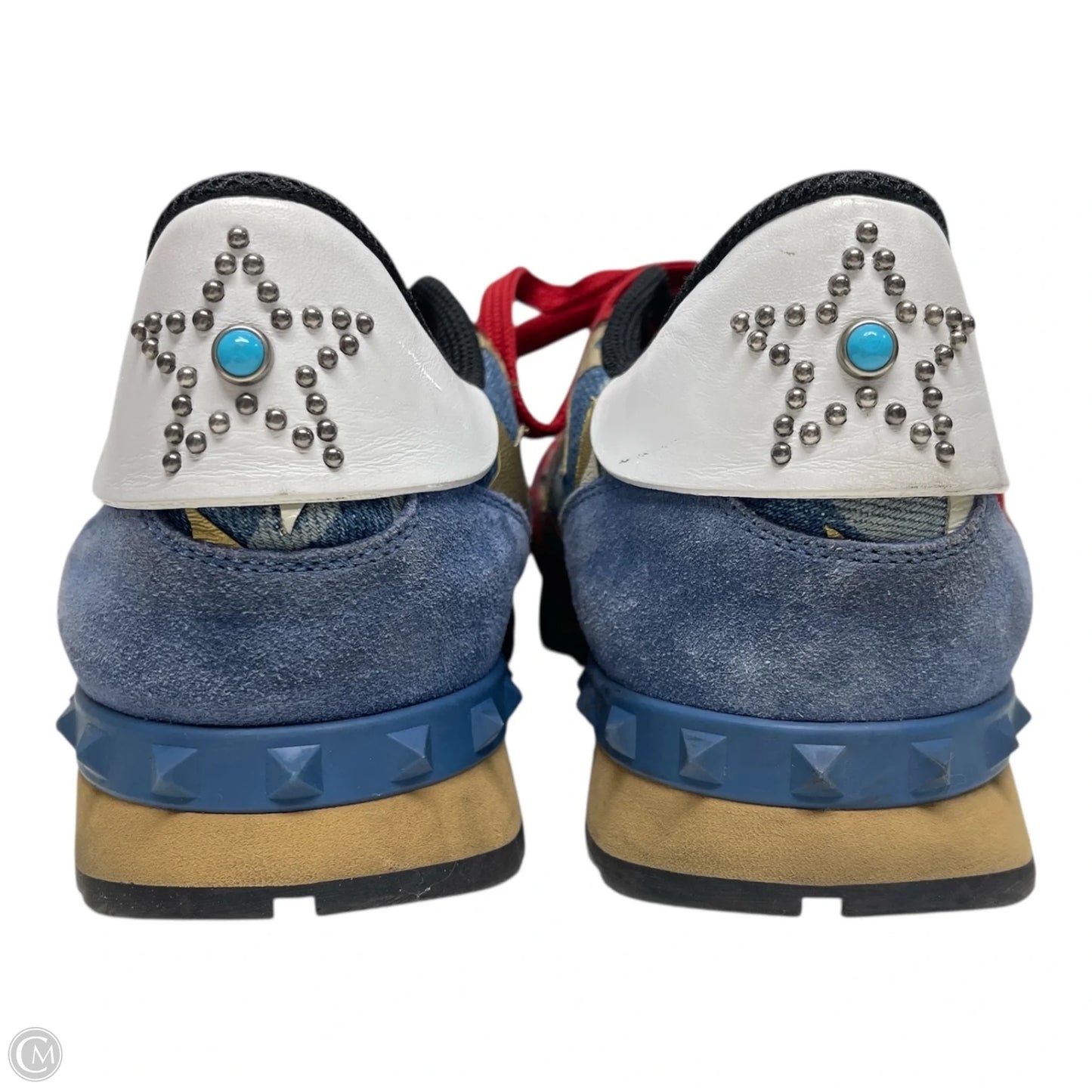 Shoes Luxury Designer By Valentino-garavani In Blue & Red & White, Size: 11