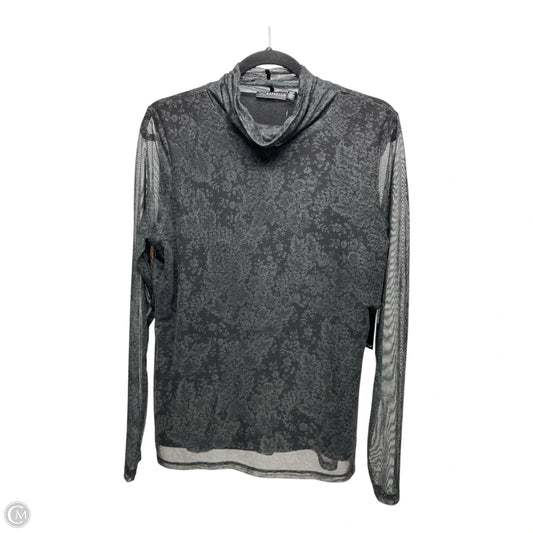 Blouse Long Sleeve By Rafaella In Black & Grey, Size: L