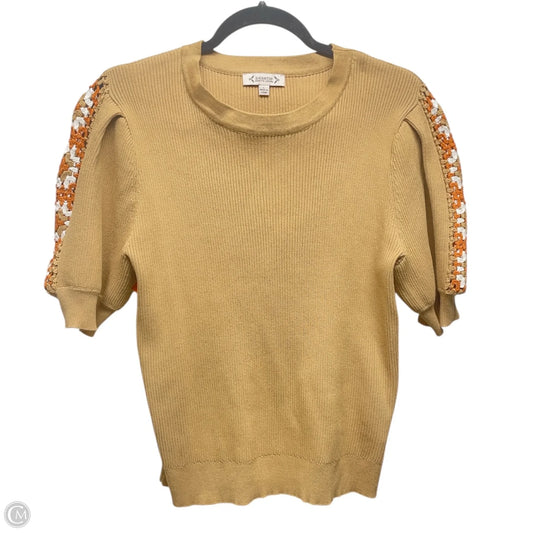 Top Short Sleeve By Nanette By Nanette Lepore In Tan, Size: L