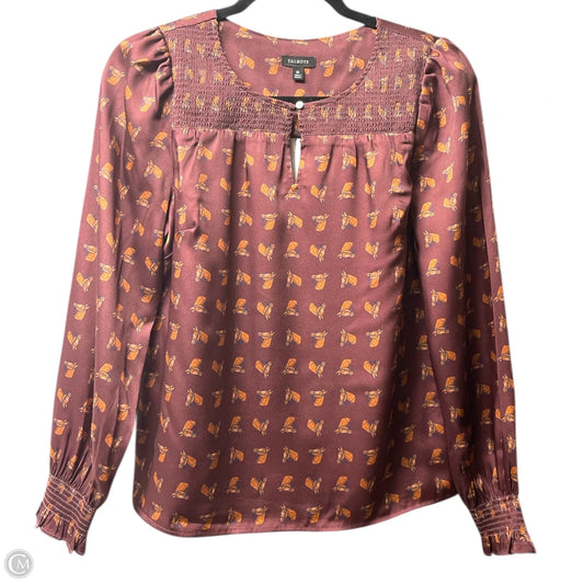 Blouse Long Sleeve By Talbots In Maroon, Size: Xs