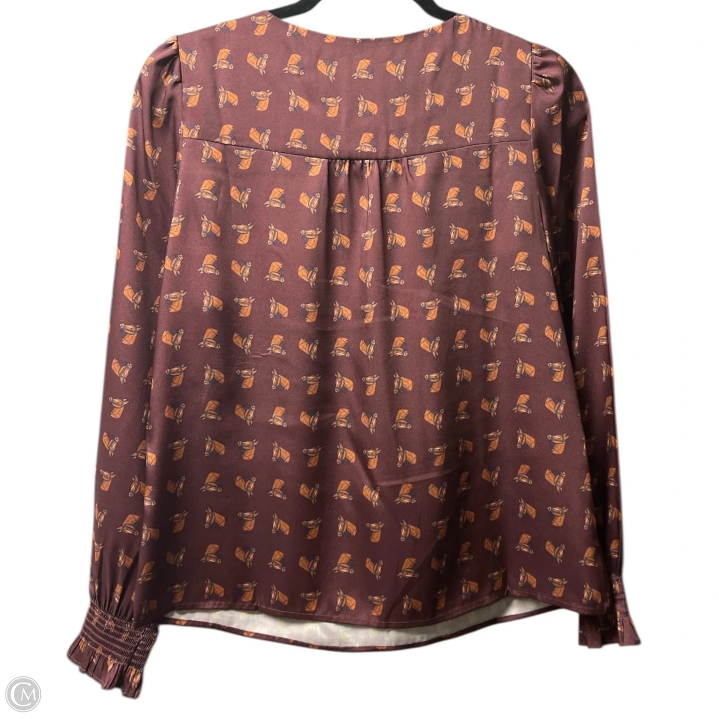Blouse Long Sleeve By Talbots In Maroon, Size: Xs