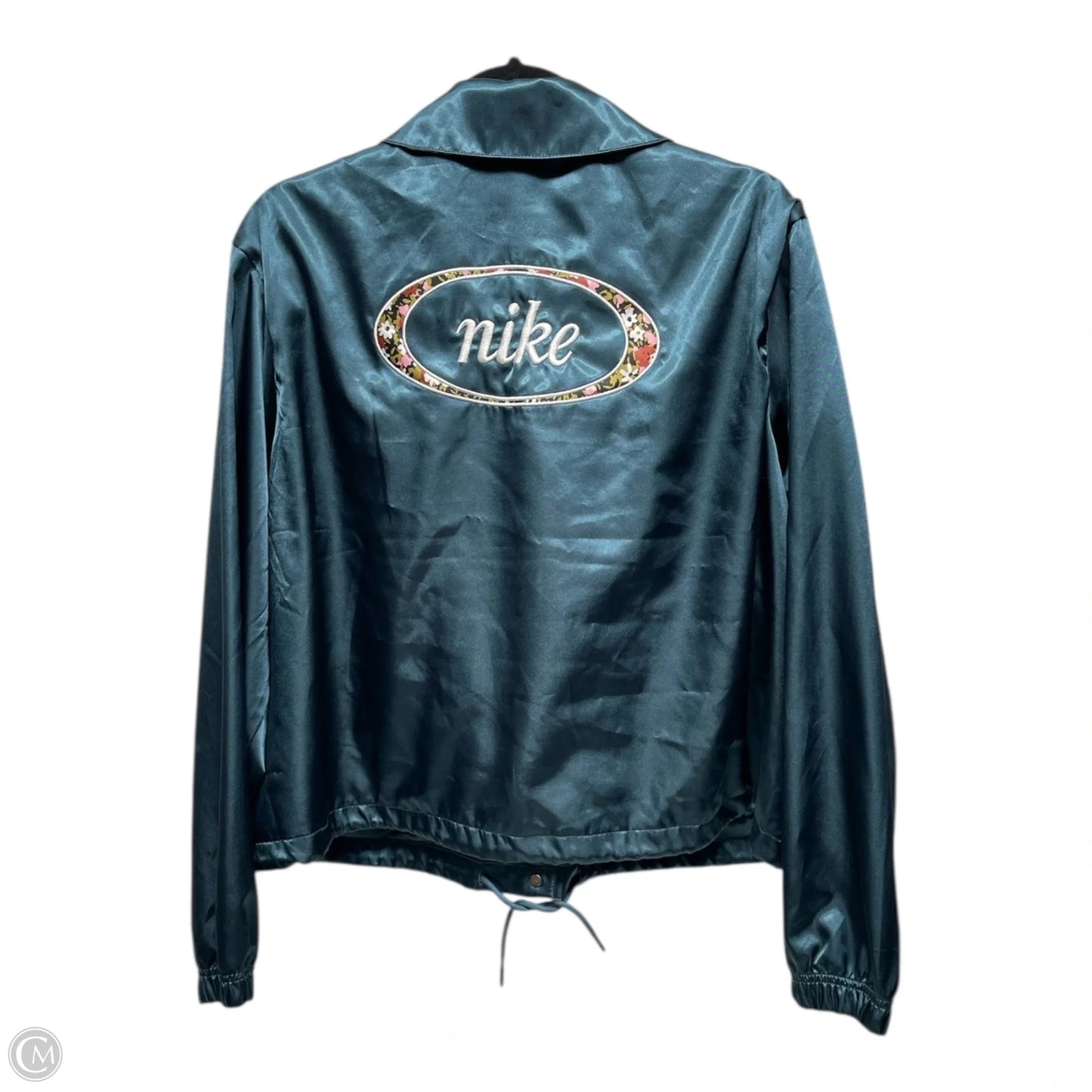 Athletic Jacket By Nike Apparel In Teal, Size: L