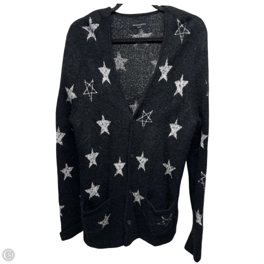 Sweater Cardigan Designer By All Saints In Black & White, Size: S