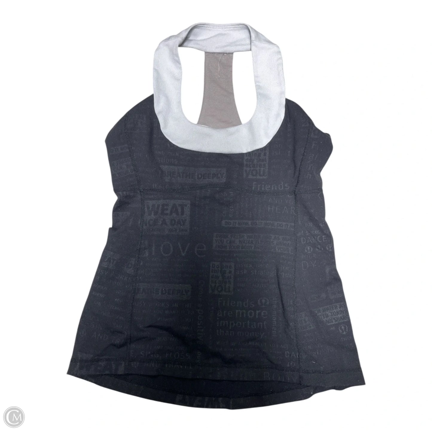 Athletic Tank Top By Lululemon In Black & Grey, Size: 6
