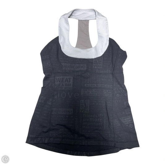 Athletic Tank Top By Lululemon In Black & Grey, Size: 6