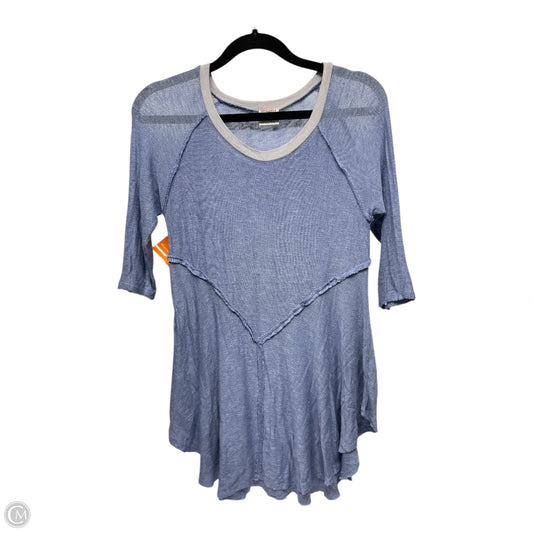 Blouse 3/4 Sleeve By Free People In Blue, Size: Xs