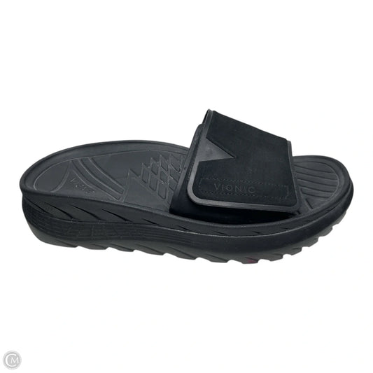 Sandals Flats By Vionic In Black, Size: 10