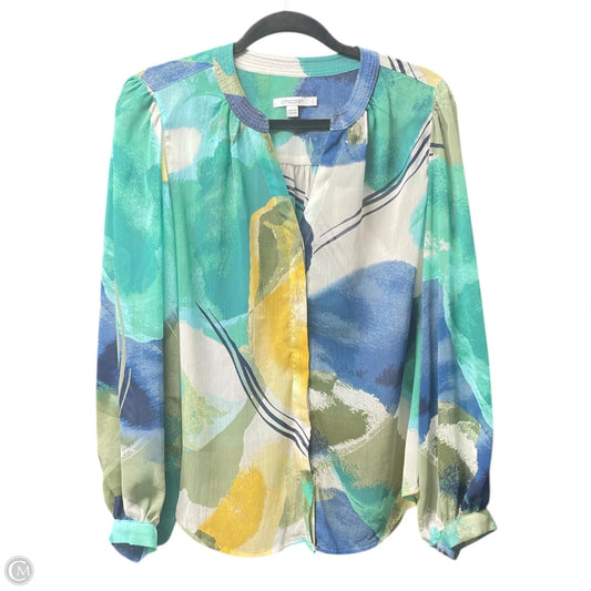 Blouse Long Sleeve By Chicos In Multi-colored, Size: M