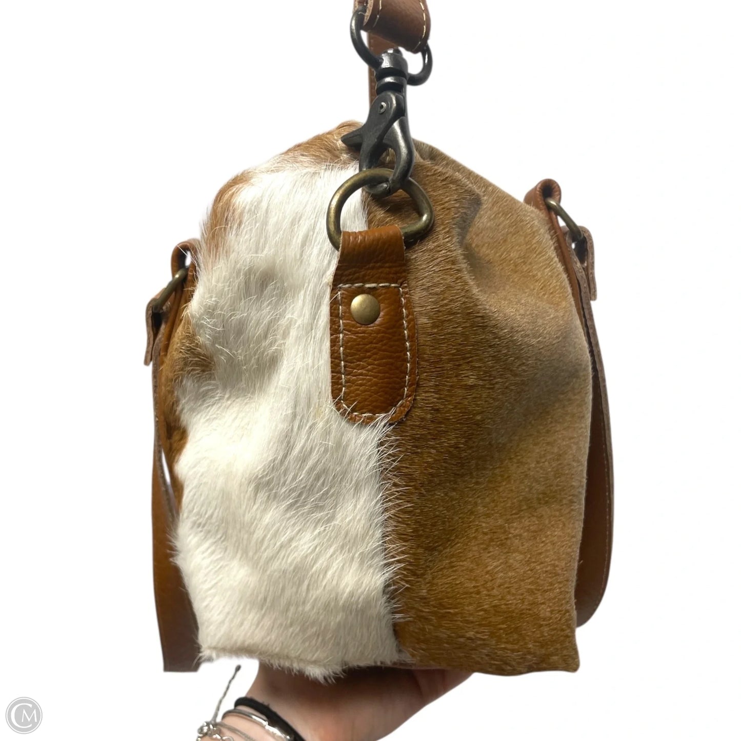 Handbag Leather By Myra, Size: Large