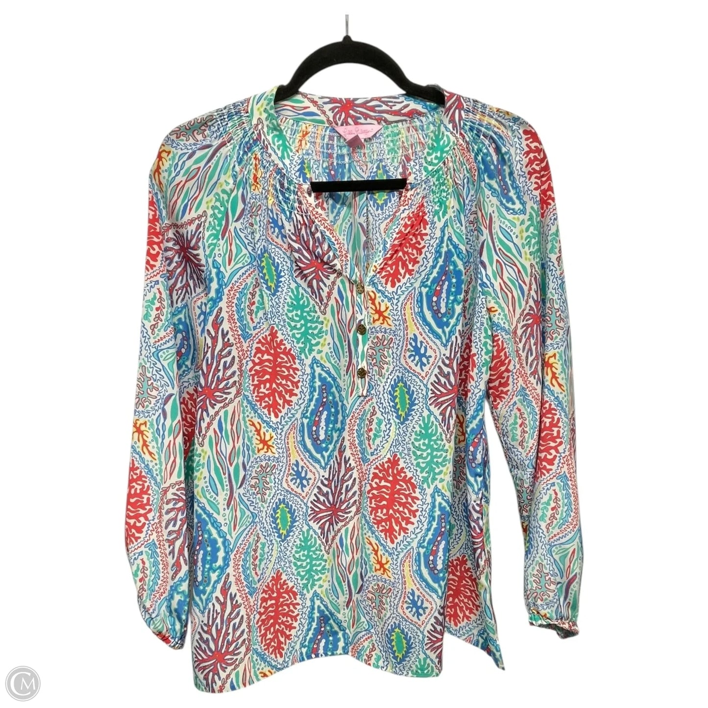 Top Long Sleeve Designer By Lilly Pulitzer In Multi-colored, Size: S