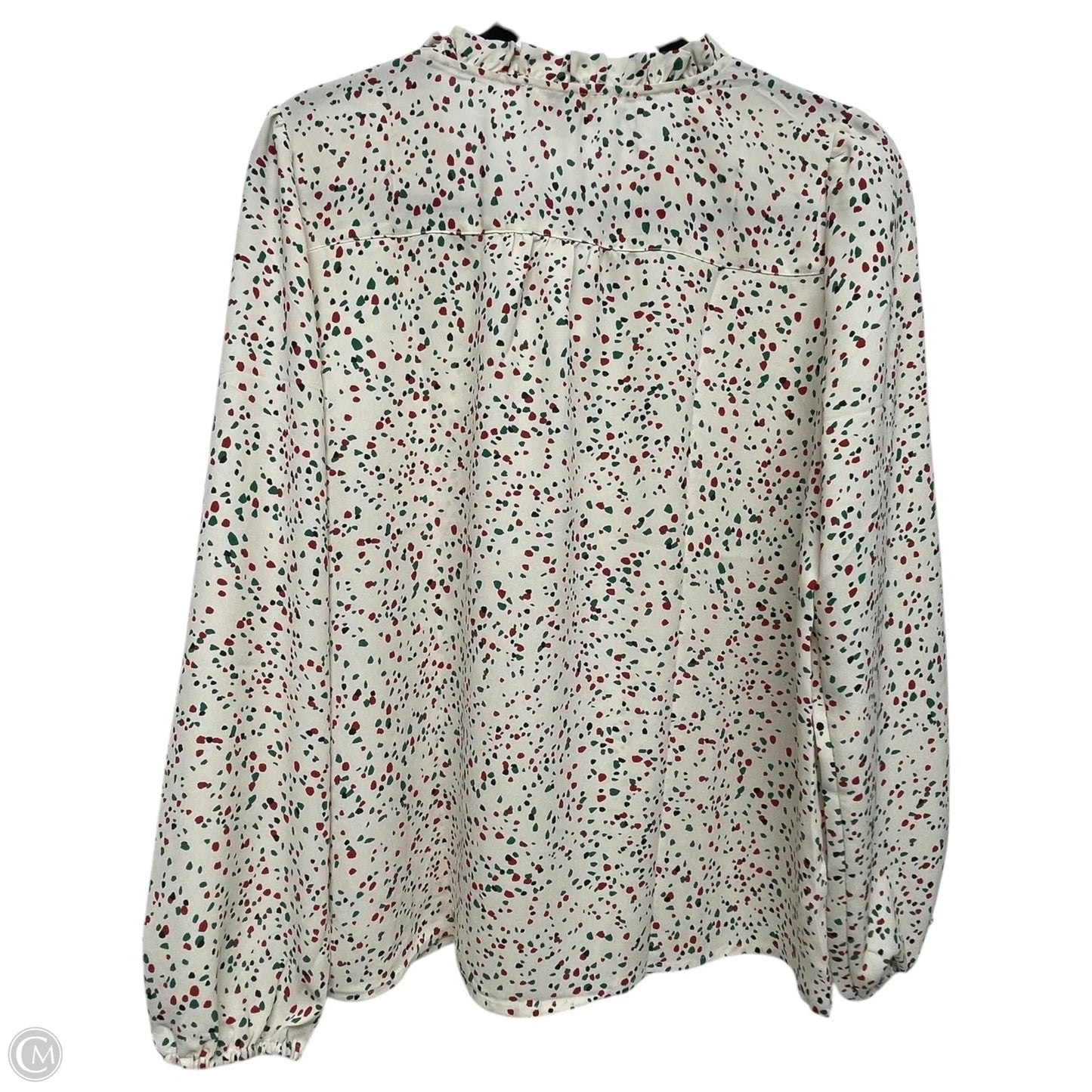 Top Long Sleeve By Loft In Polkadot Pattern, Size: M