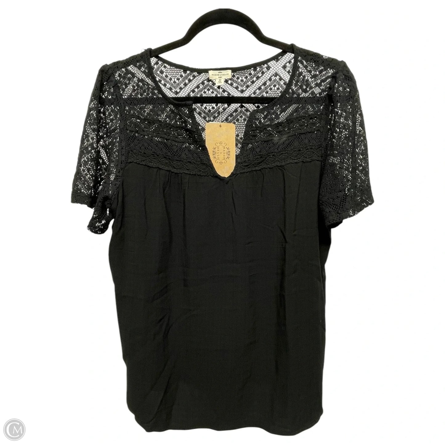 Top Short Sleeve By Mason & Belle In Black, Size: M