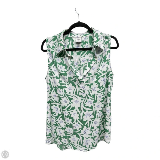 Top Sleeveless By Cabi In Floral Print, Size: S