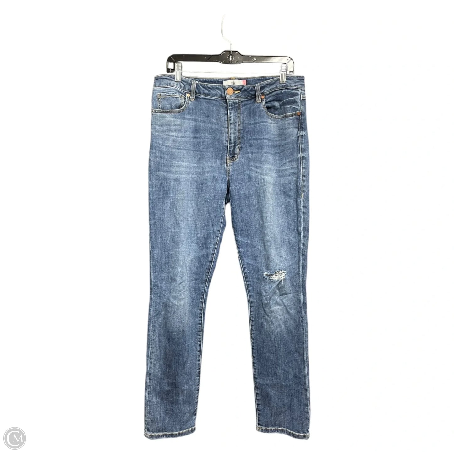Jeans Straight By Cabi In Blue Denim, Size: 12