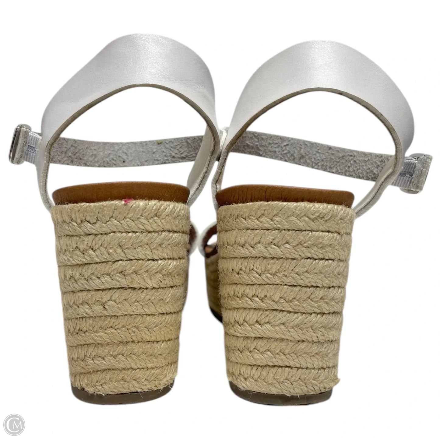 Sandals Heels Wedge By Steve Madden In Brown & White, Size: 7.5