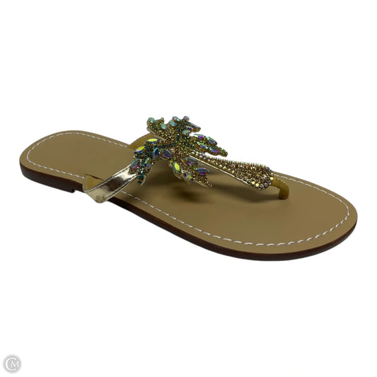 Sandals Flats By Clothes Mentor In Tan, Size: 8.5