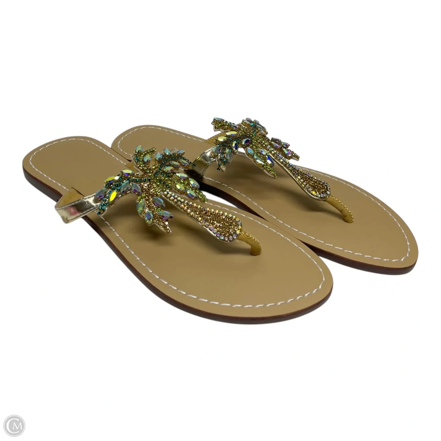 Sandals Flats By Clothes Mentor In Tan, Size: 8.5