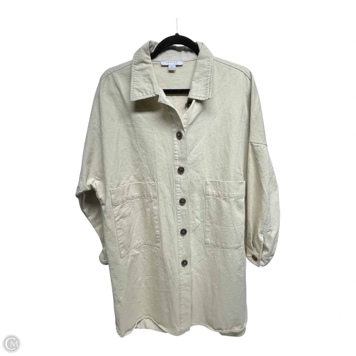 Jacket Shirt By Favlux In Cream, Size: M