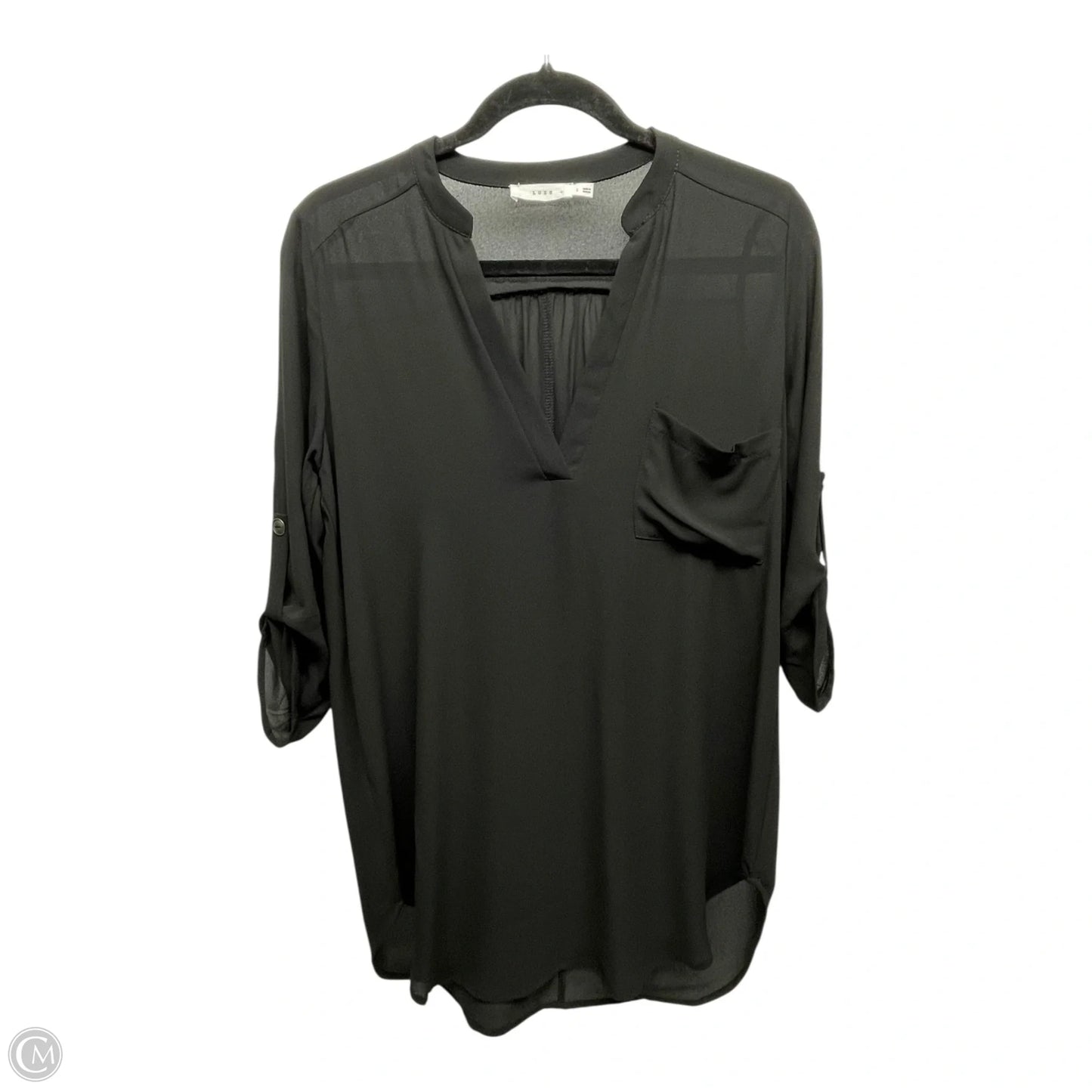 Top 3/4 Sleeve By Lush In Black, Size: S