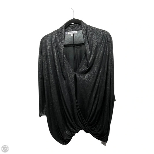 Top Short Sleeve By Jennifer Lopez In Black & Silver, Size: L