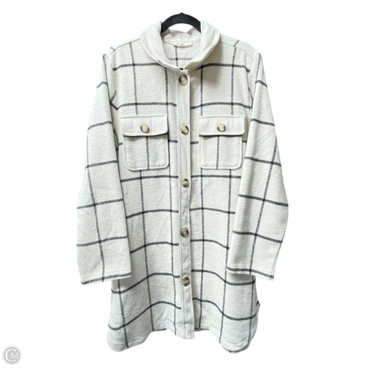 Jacket Shirt By Melloday In Black & Cream, Size: Xl