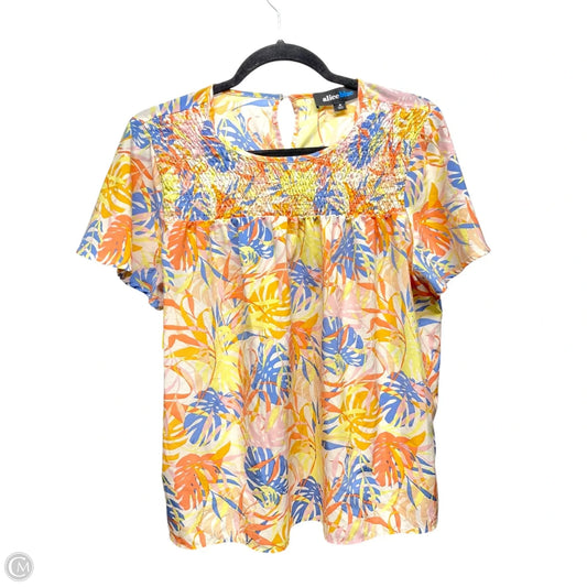 Top Short Sleeve By Alice Blue In Blue & Orange, Size: M