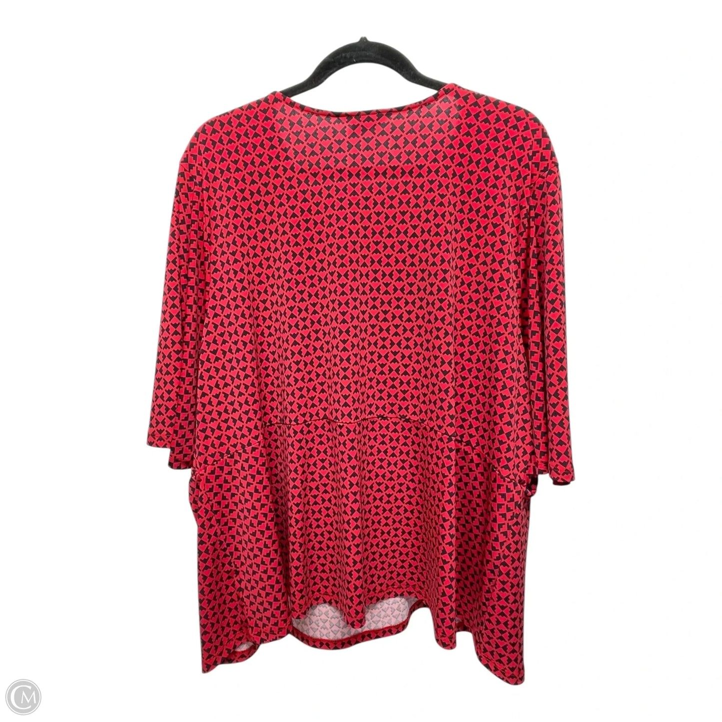 Top Short Sleeve By Liz Claiborne In Black & Red, Size: 2x