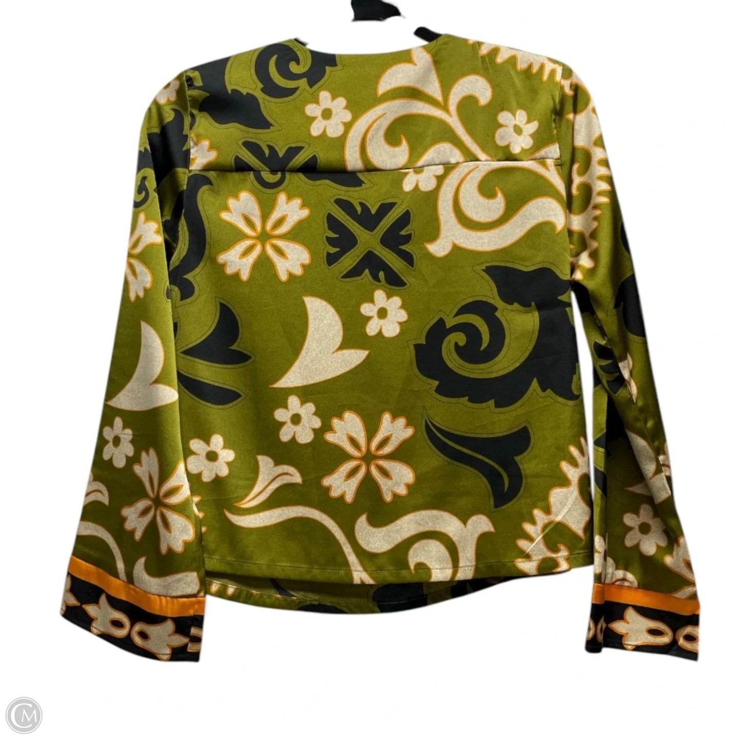 Top Long Sleeve By Rachel Zoe In Green & White, Size: Xs