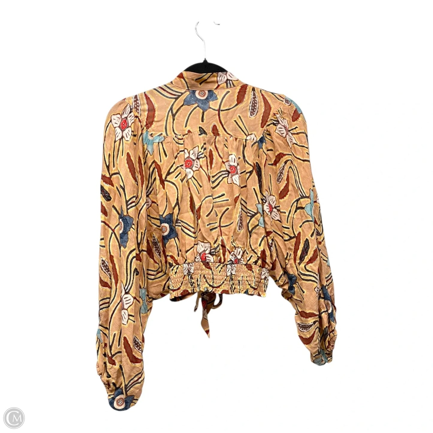 Top Long Sleeve By Christian Siriano In Brown & White, Size: Xs