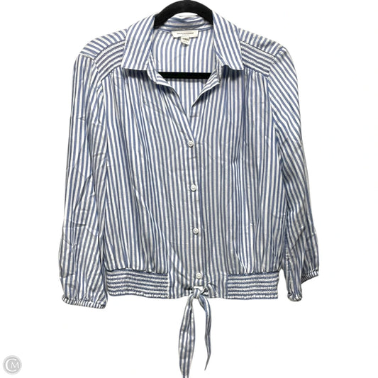 Top Long Sleeve By Beachlunchlounge In Blue & White, Size: S