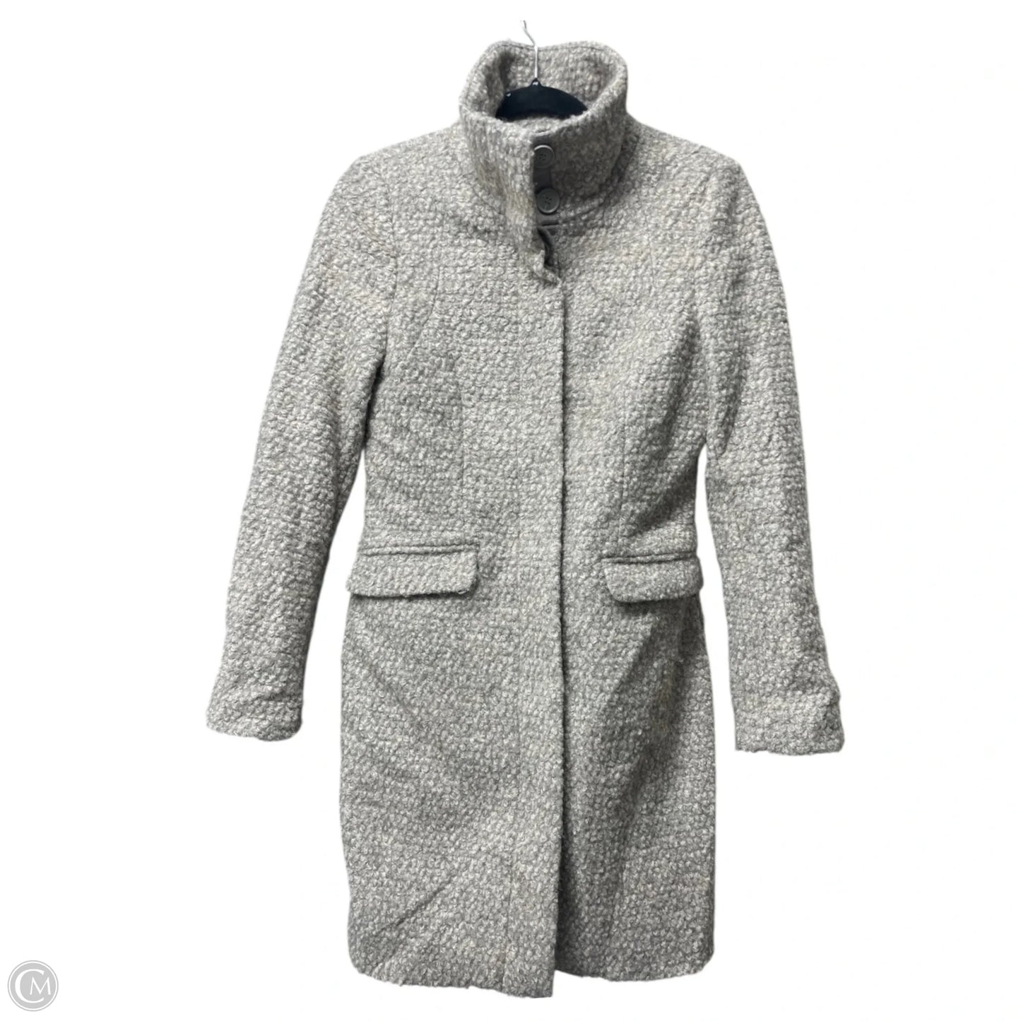 Coat Wool By H&m In Grey & White, Size: 6