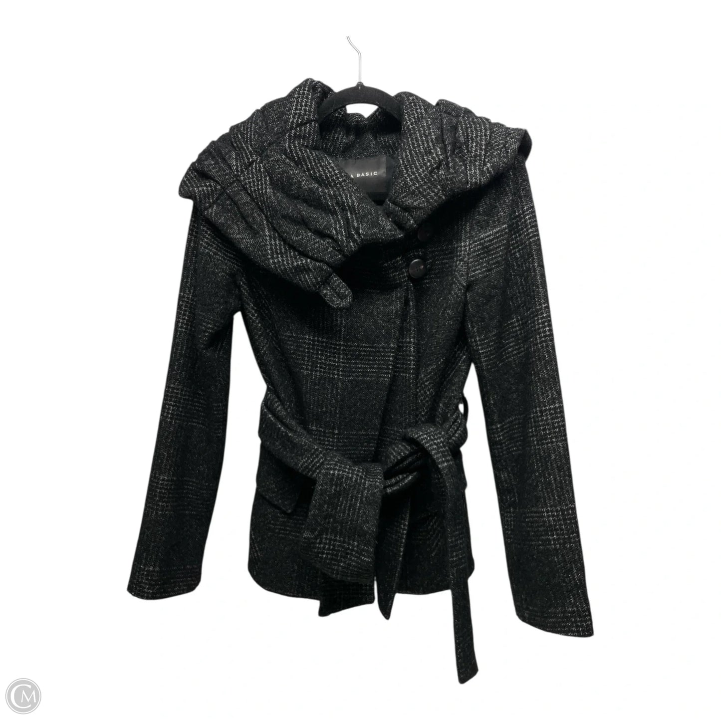 Coat Peacoat By Zara Basic In Black & White, Size: S