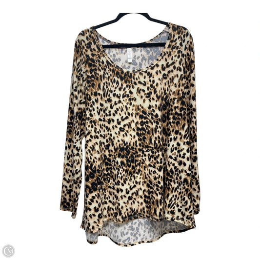 Top Long Sleeve By Lularoe In Animal Print, Size: 2x