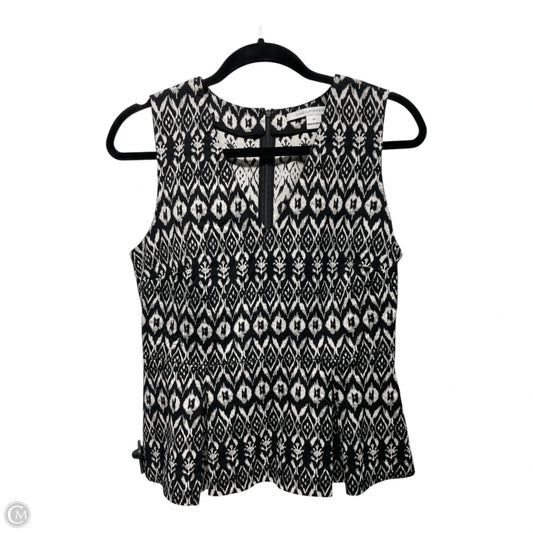 Top Sleeveless Designer By Diane Von Furstenberg In Black & White, Size: 10