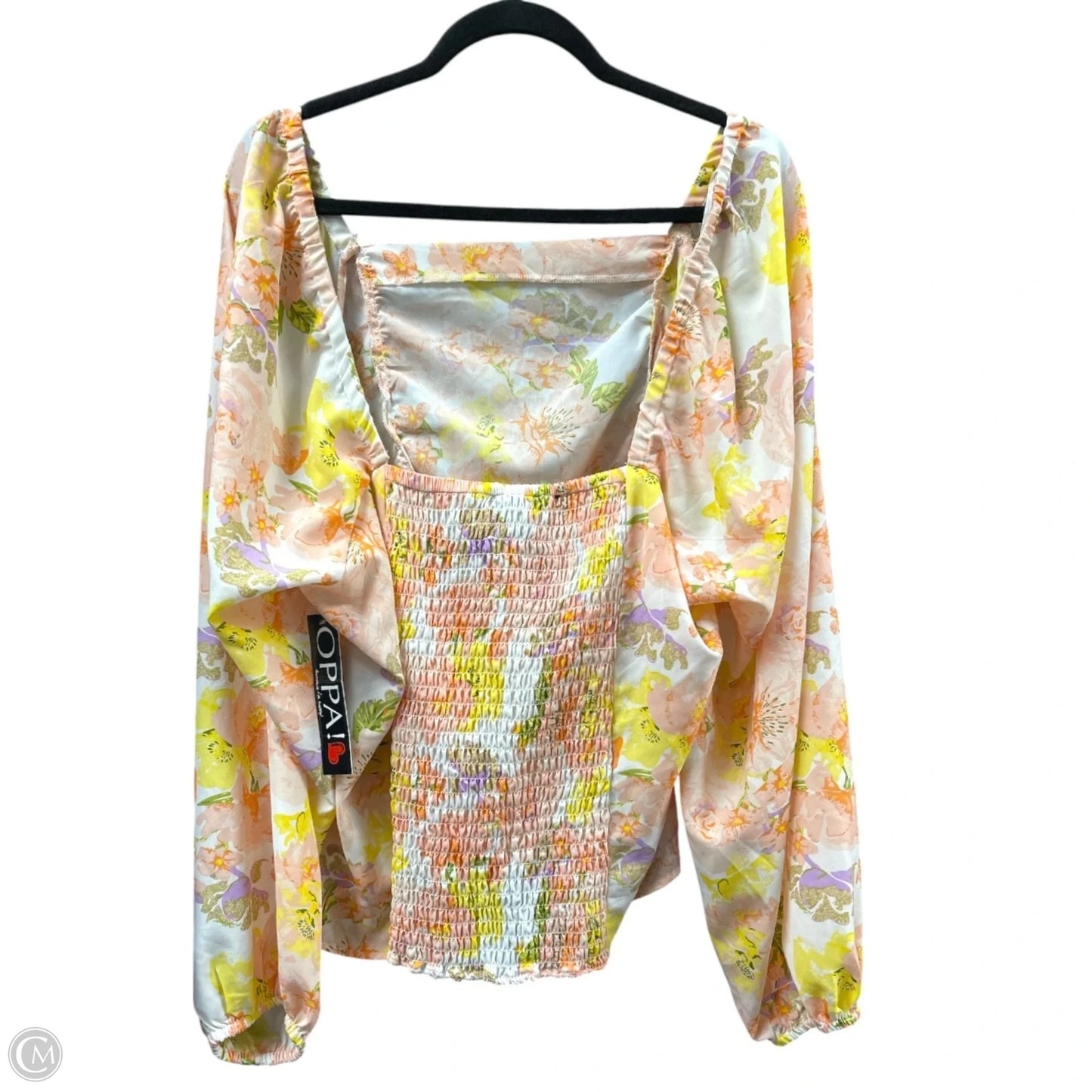 Top Long Sleeve By Oppa! -  In Orange & Yellow, Size: 3x