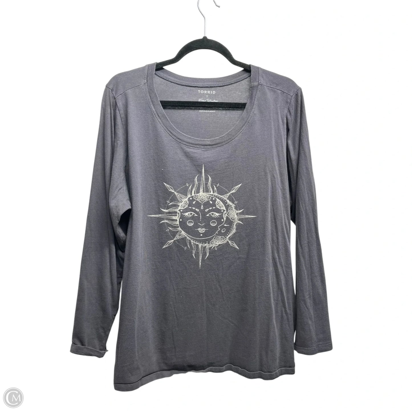 Top Long Sleeve By Torrid In Grey, Size: 2x