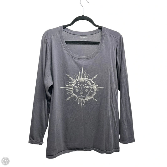 Top Long Sleeve By Torrid In Grey, Size: 2x