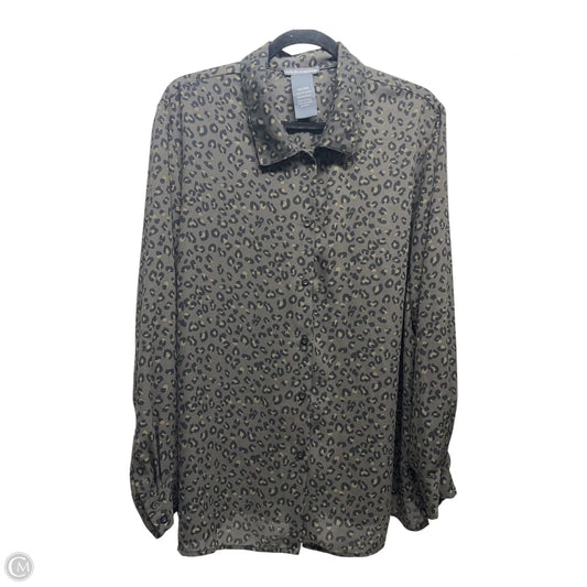 Top Long Sleeve By Chelsea And Theodore In Black & Green, Size: 2x