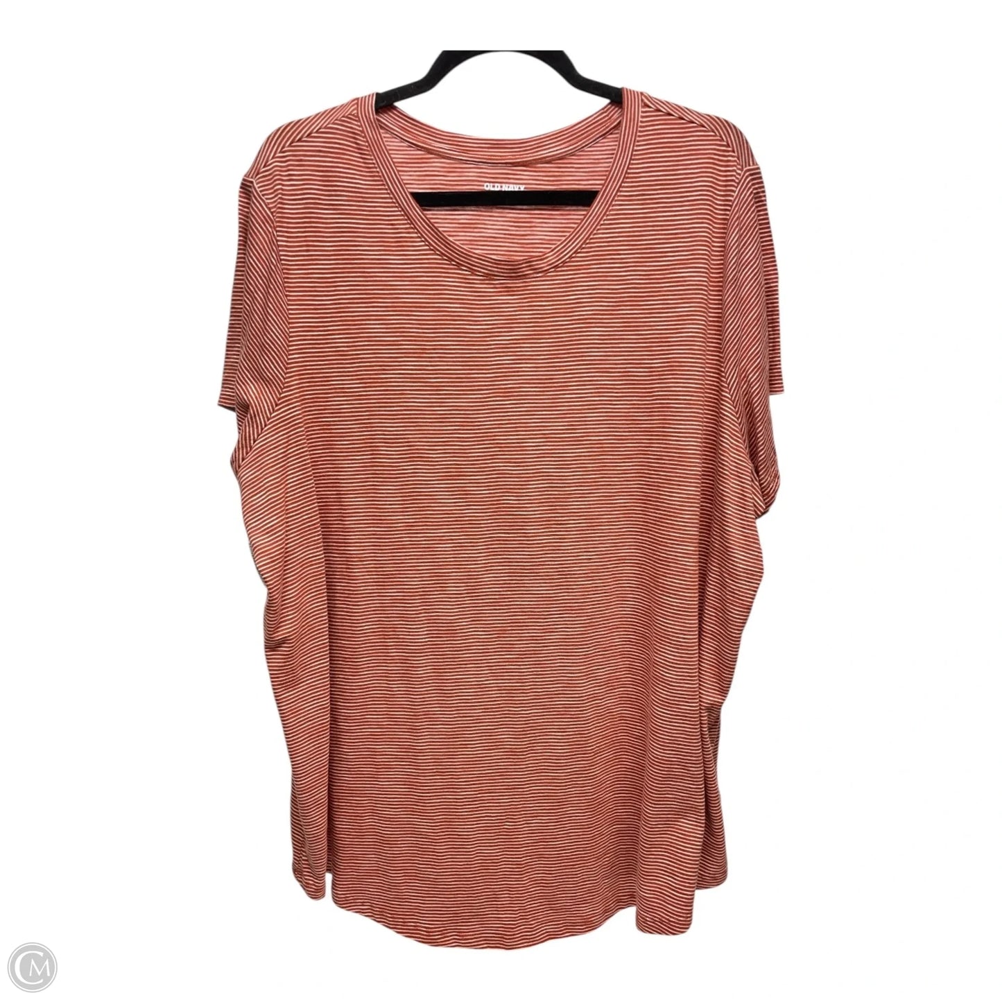 Top Short Sleeve By Old Navy In Orange & White, Size: 2x