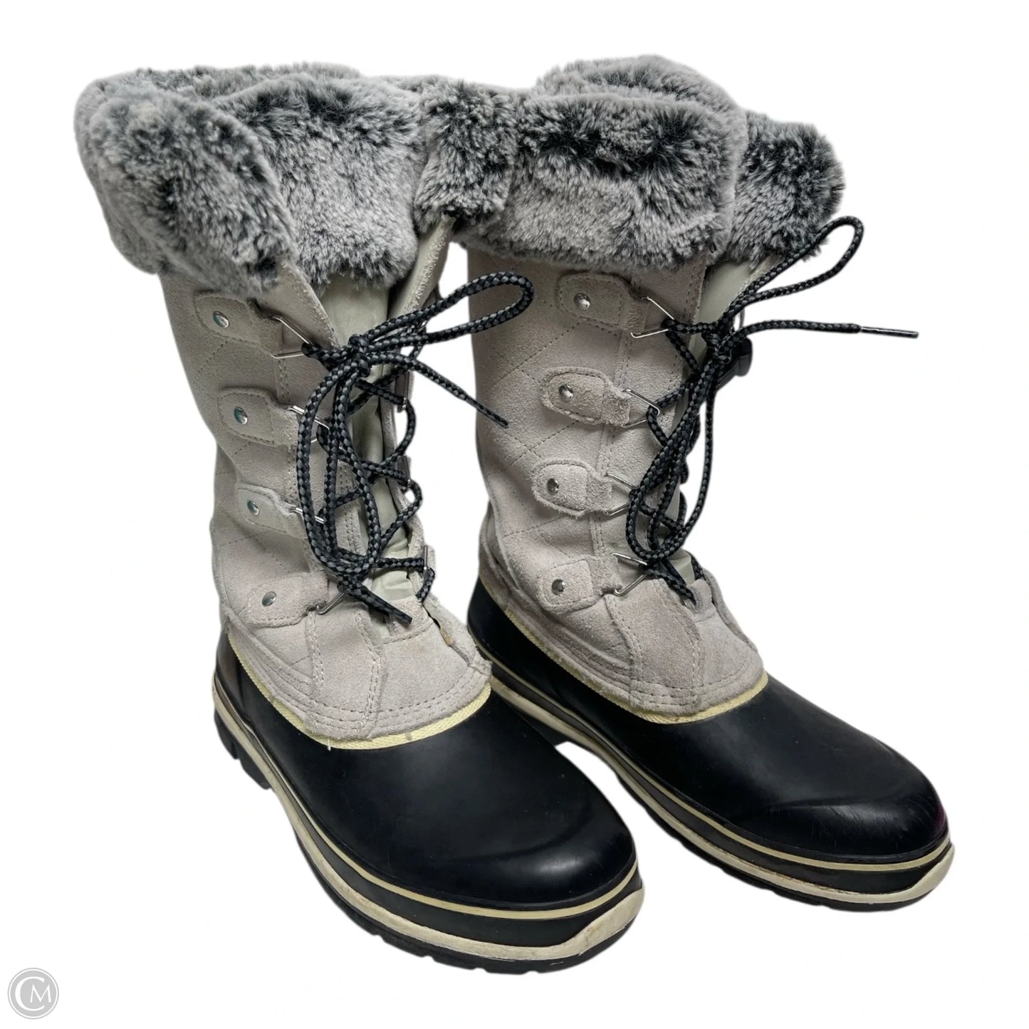 Boots Snow By Khombu In Black & Cream, Size: 6