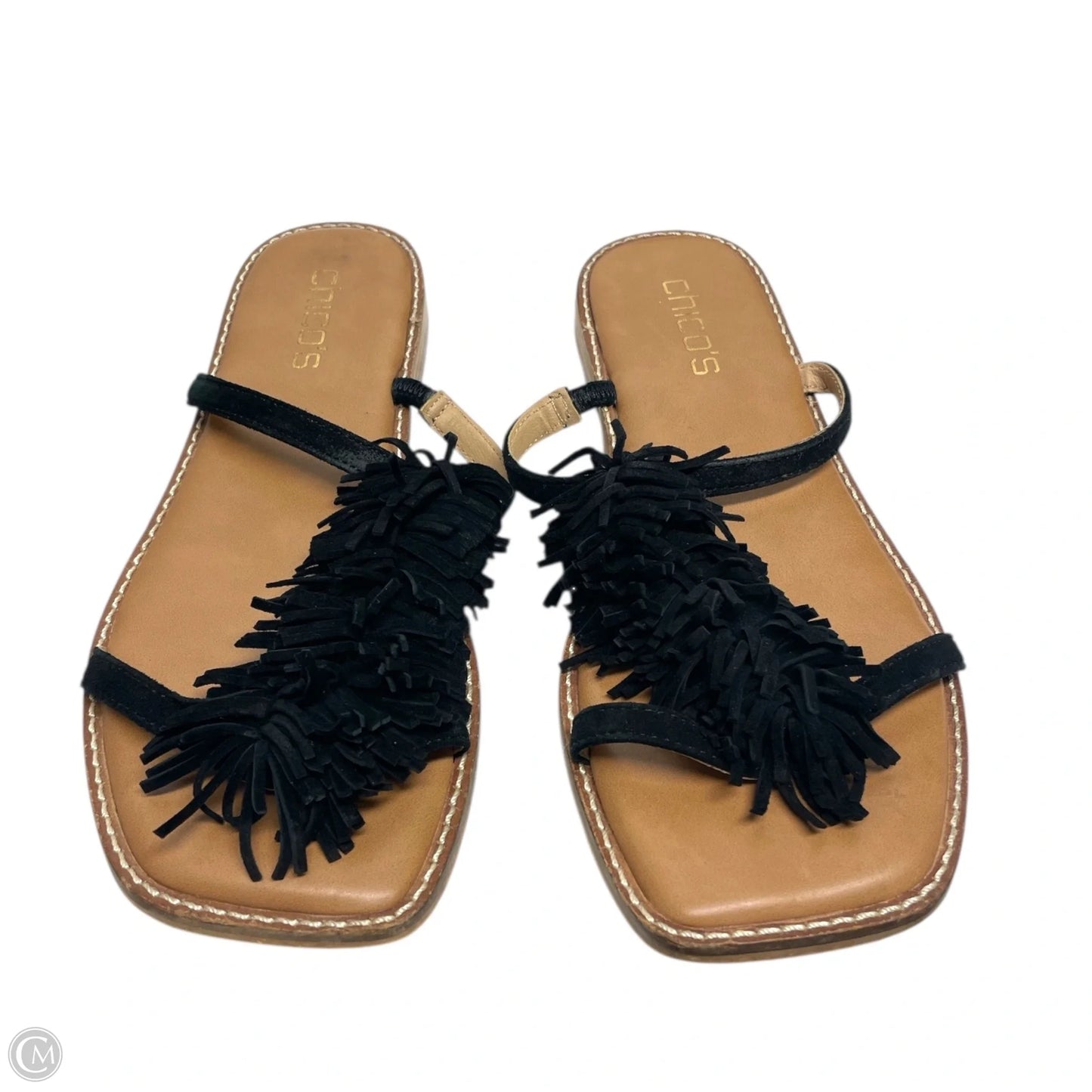 Sandals Flats By Chicos In Black, Size: 6