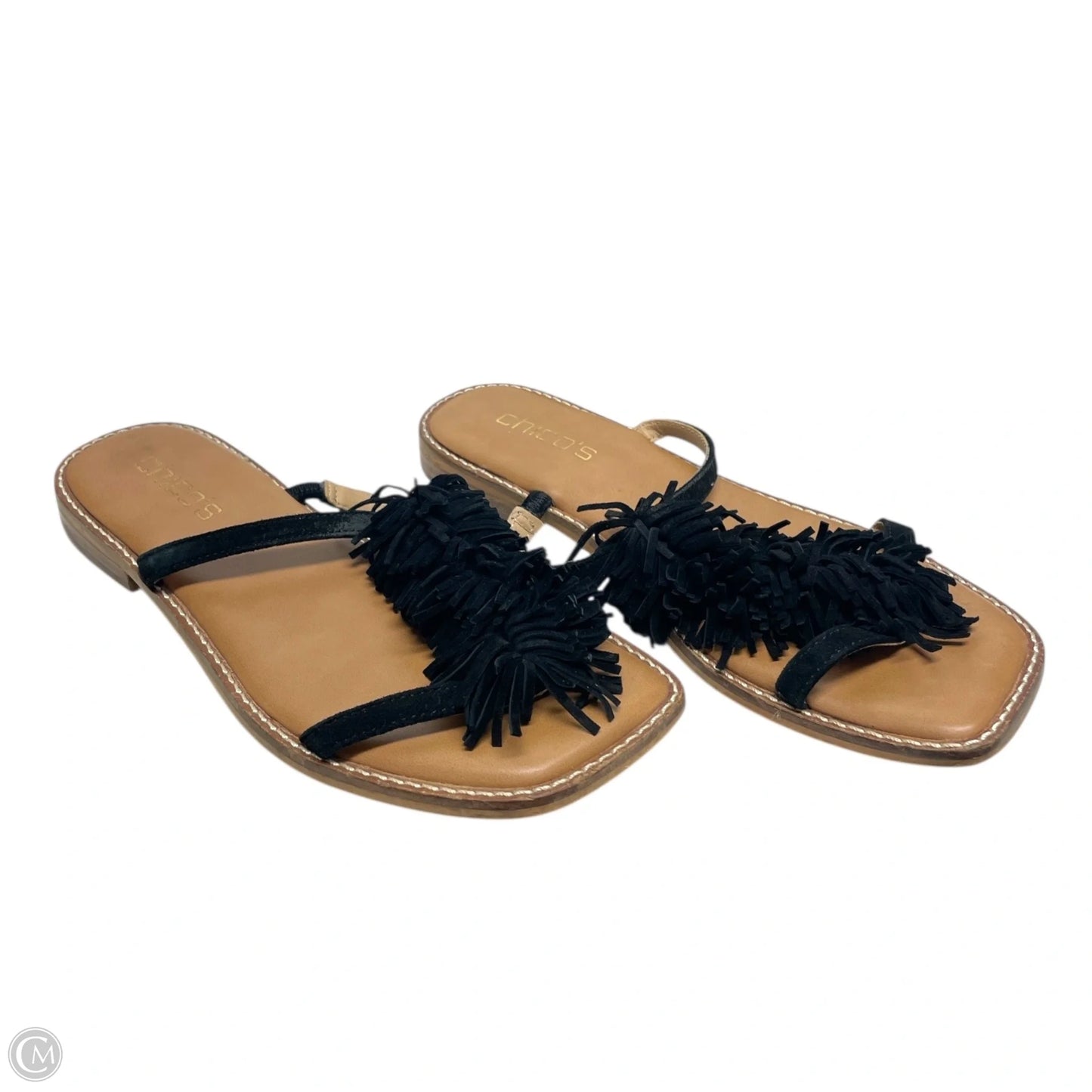 Sandals Flats By Chicos In Black, Size: 6