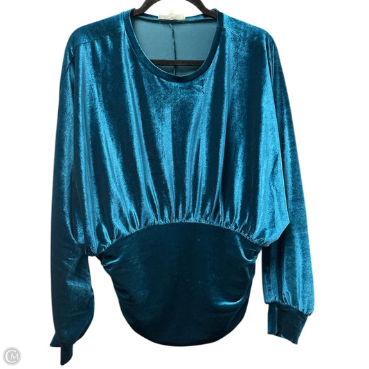 Top Long Sleeve By Thml In Teal, Size: M