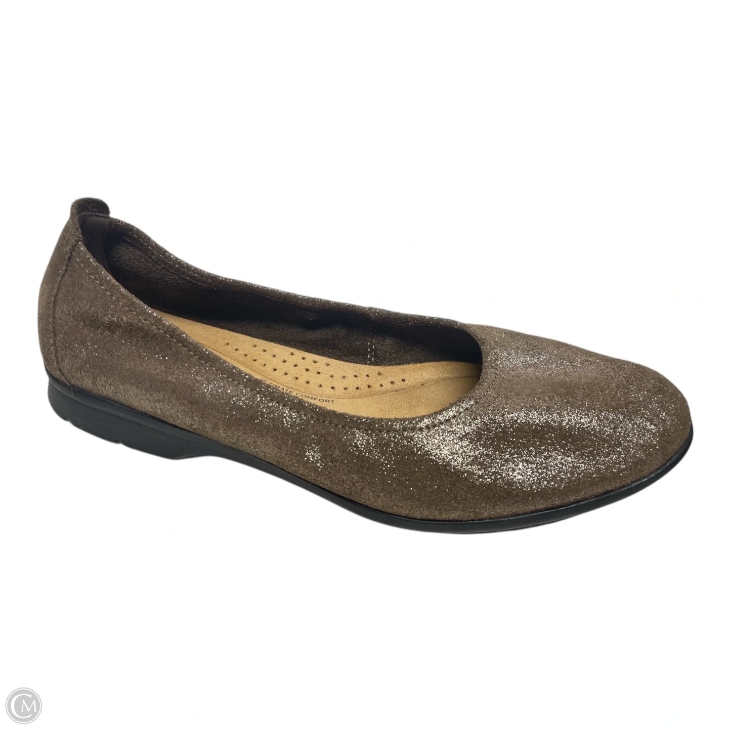 Shoes Flats By Clarks In Gold, Size: 9.5