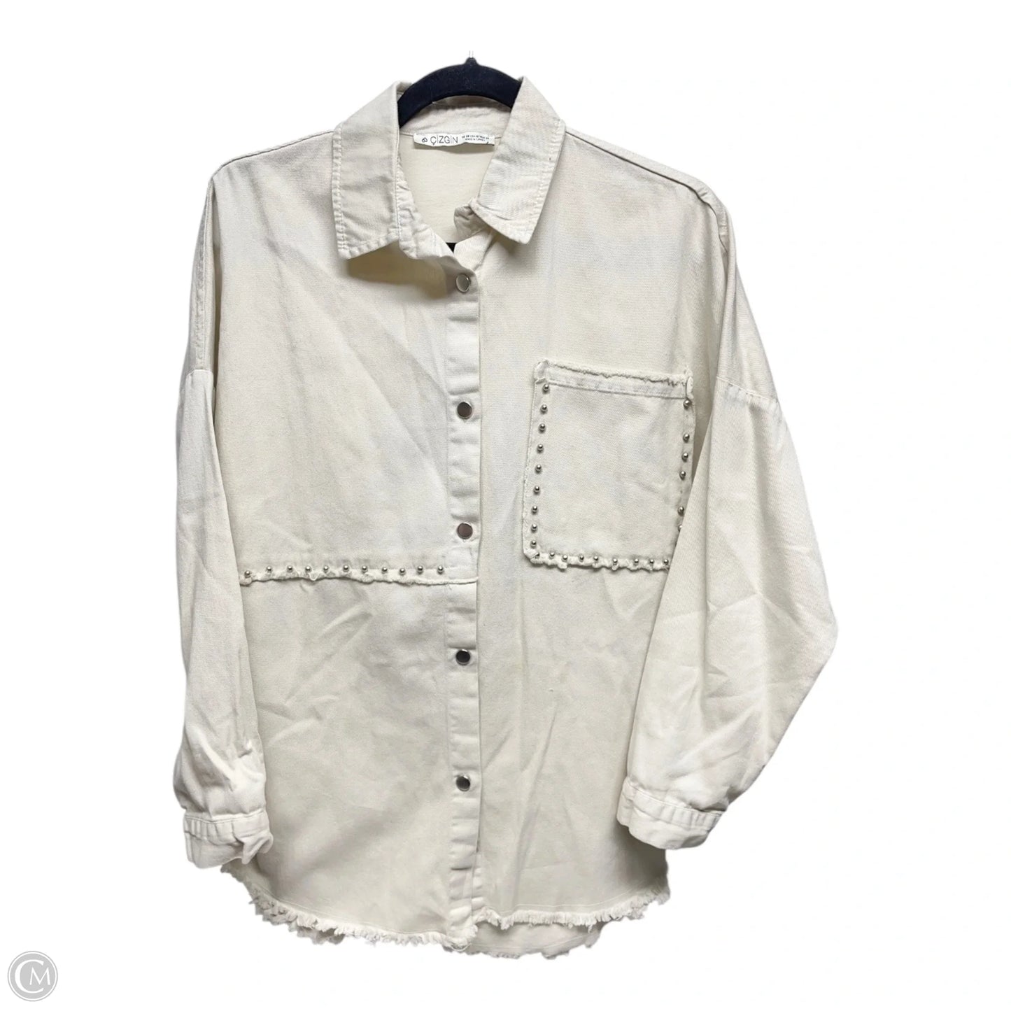 Top Long Sleeve By CIZGIN In Cream, Size: 10