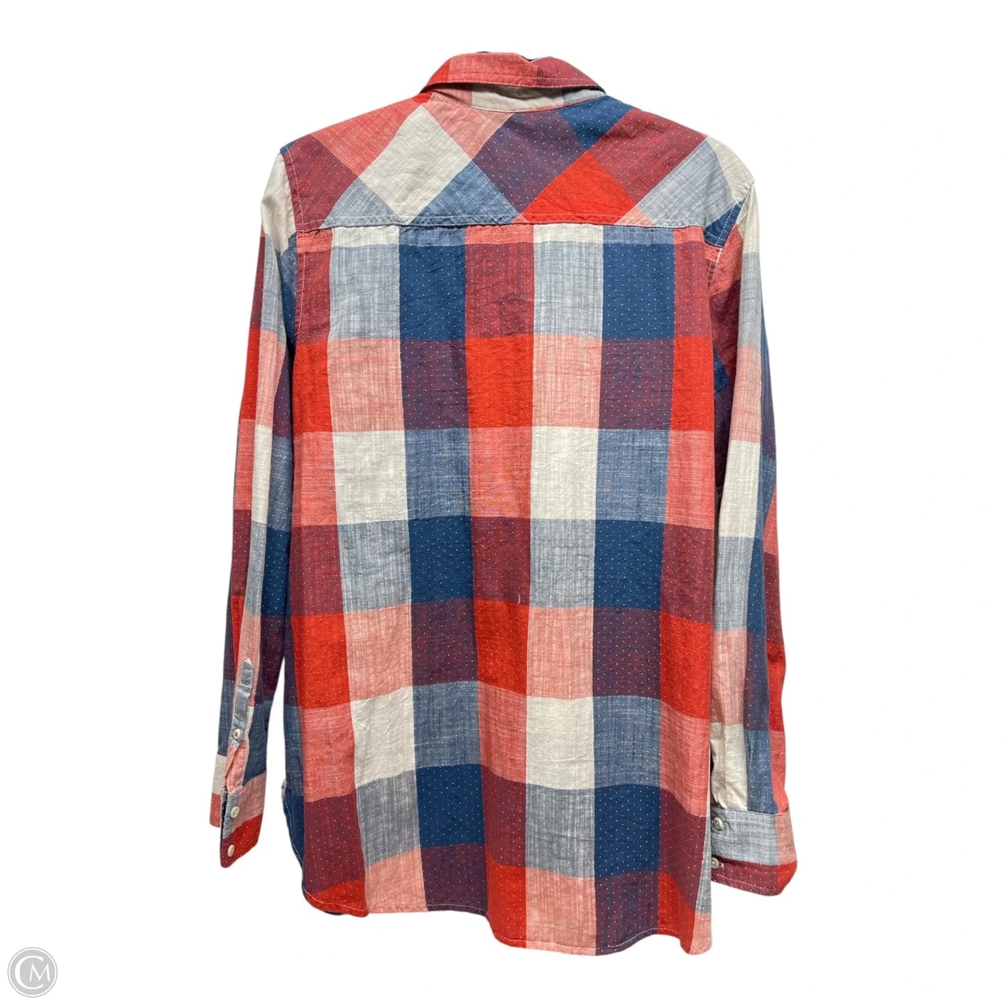 Top Long Sleeve By Merona In Blue & Red, Size: Xxl