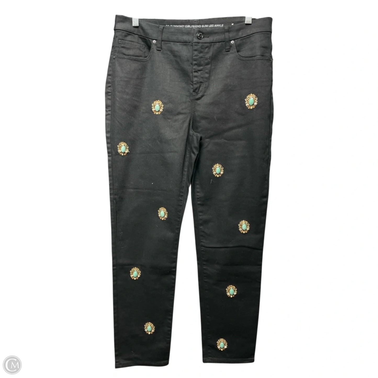 Jeans Boyfriend By Chicos In Black, Size: 8