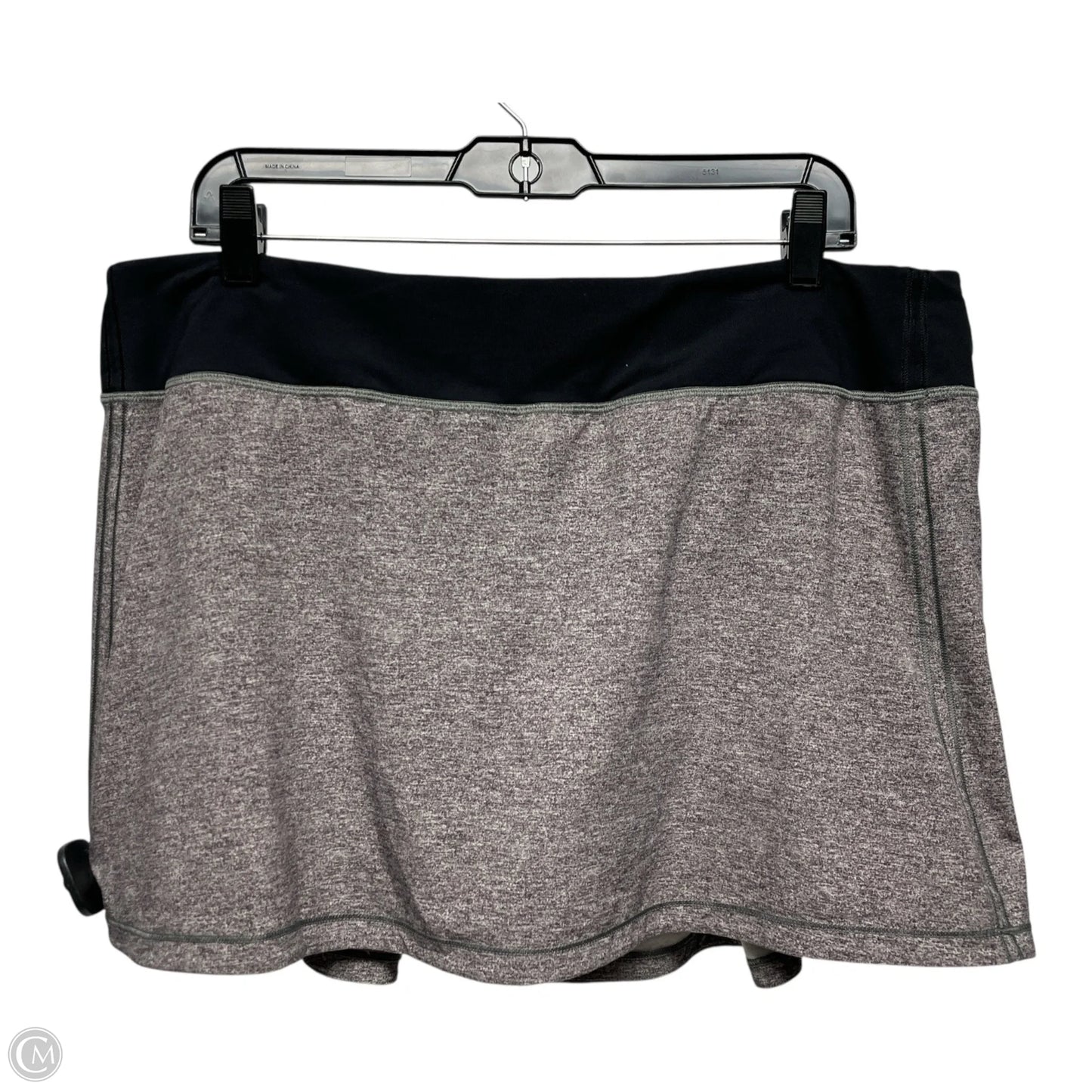Athletic Skort By Lululemon In Black & Grey, Size: 14