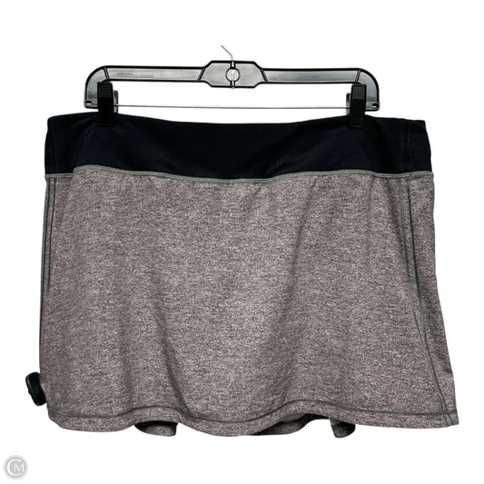 Athletic Skort By Lululemon In Black & Grey, Size: 14